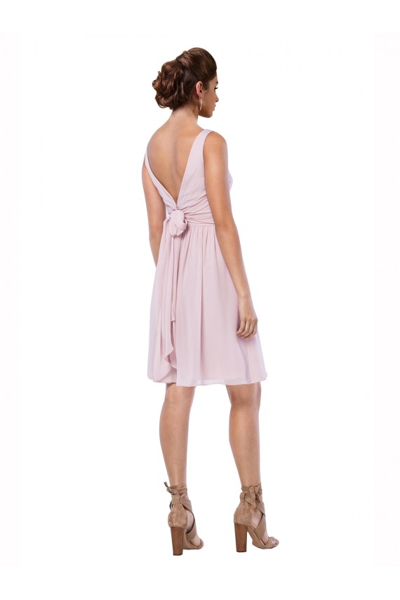 Discount Short Knee Length Criss Cross Draped Chiffon Cocktail Bridesmaid Dress UK