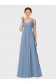 Discount Long Chiffon Bridesmaid Dress with Sweetheart Neckline and Wide Straps UK