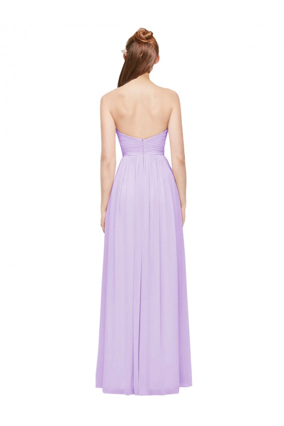 Discount Strapless Mermaid Chiffon Bridesmaid Dress WITH High Side Slit and Ruffles UK