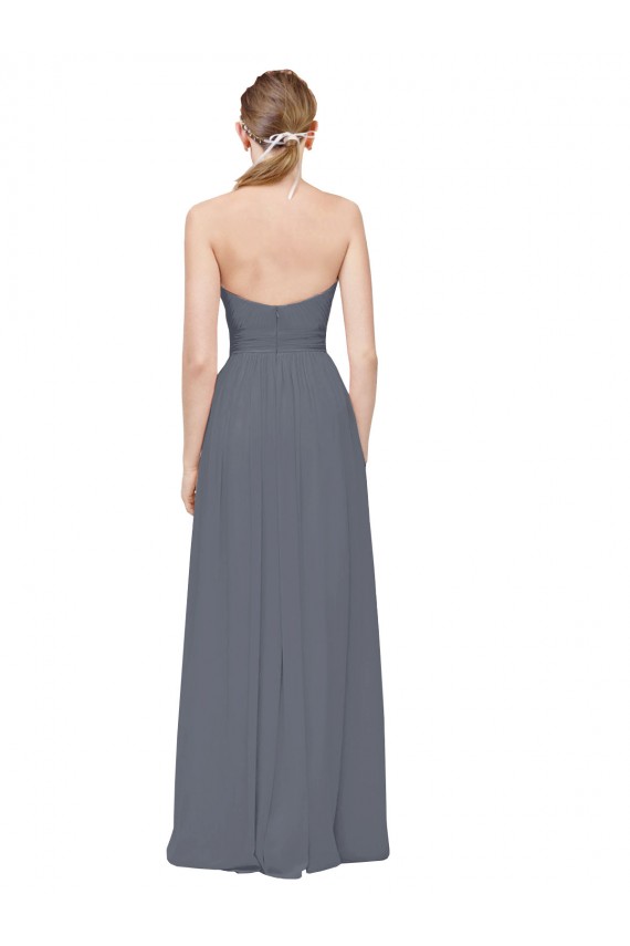 Discount Twisted Waist Pleats Sweetheart Long Chiffon Bridesmaid Dress UK