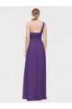 Discount One Shoulder High Low Chiffon Bridesmaid Dress with Wrap Waist UK