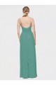Discount Rouched V-Neckline and Spaghetti Straps Long Chiffon Bridesmaid Dress UK