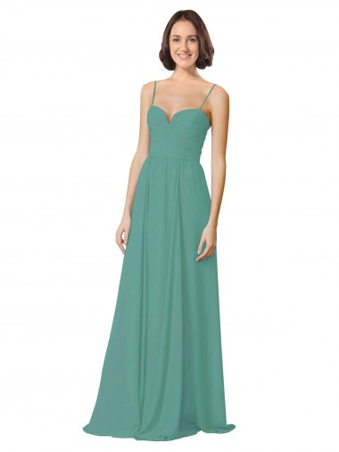 Discount Spaghetti Straps Sweetheart A-Line Chiffon Bridesmaid Dress UK
