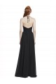 Discount Halter Chiffon Bridesmaid Dress with V-Neckline and Criss Cross Waist UK