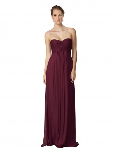 Discount Floor Length Chiffon Bridesmaid Dress with Sweetheart Neckline UK