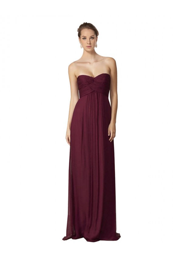 Discount Floor Length Chiffon Bridesmaid Dress with Sweetheart Neckline UK