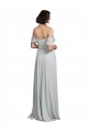 Discount Off the Shoulder Spaghetti Strap Long Chiffon Bridesmaids Dress UK