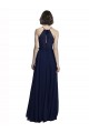 Discount High Neckline Floor Length Chiffon Bridesmaid Dress with Belt UK