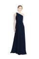 Discount Long Chiffon Bridesmaid Dress with One Shoulder Neckline And Belt UK
