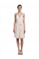 Discount Short Knee Length Wrap Chiffon Halter Bridesmaids Dress UK