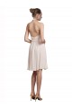 Discount Short Knee Length Wrap Chiffon Halter Bridesmaids Dress UK
