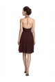 Discount Short Knee Length Chiffon Bridesmaids Dress with Halter Cowl Neck UK