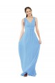 Discount Long V-Neckline Chiffon Bridesmaid Dress with Twisted Waist UK