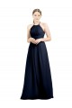 Discount Halter High Neck Long Chiffon Bridesmaid Dress with Open Back UK
