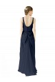 Discount Scoop Neckline Fitted Long Chiffon Bridesmaid Dress Open Back UK