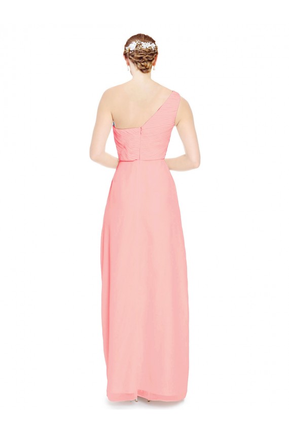 Discount One Shoulder Sweetheart Neckline Long Chiffon Bridesmaid Dress UK