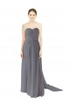 Discount Long Chiffon Bridesmaid Dress with Sweetheart Neckline and Flowing Back UK
