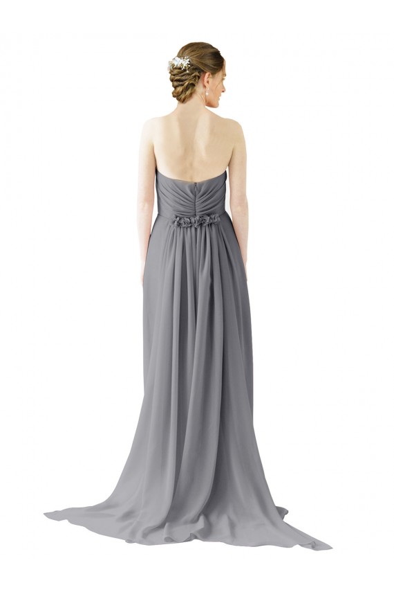 Discount Long Chiffon Bridesmaid Dress with Sweetheart Neckline and Flowing Back UK