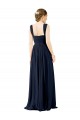 Discount Square Neckline Sexy Open Back Long Chiffon Bridesmaid Dress UK