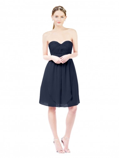 Discount Sweetheart Cocktail Knee Length Chiffon Cocktail Bridesmaid Dress Open Back UK