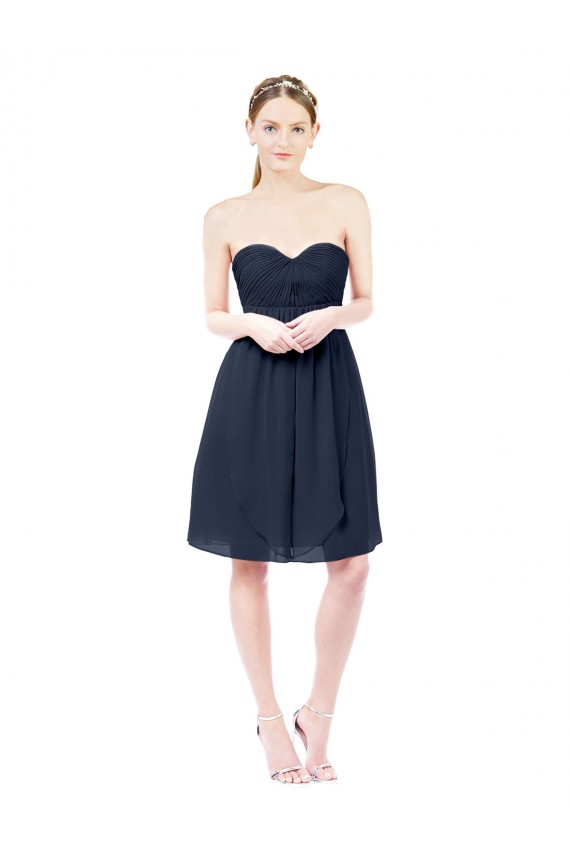 Discount Sweetheart Cocktail Knee Length Chiffon Cocktail Bridesmaid Dress Open Back UK