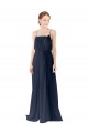 Discount Spaghetti Straps Open Back Long Chiffon Bridesmaid Dress UK
