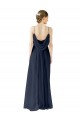 Discount Spaghetti Straps Open Back Long Chiffon Bridesmaid Dress UK