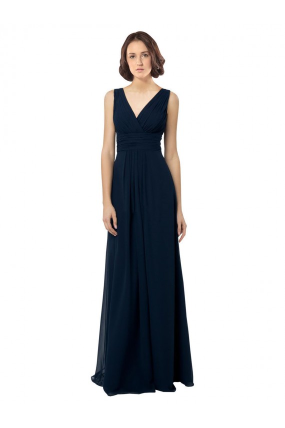 Discount Chiffon Sleeveless Bridesmaid Dress with V Front and Back UK