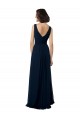 Discount Chiffon Sleeveless Bridesmaid Dress with V Front and Back UK