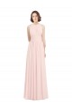Discount Sleeveless Chiffon High Neck Bridesmaid Dress with Diagonal Pleats UK