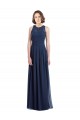 Discount Chiffon High Neck Sleeveless Bridesmaid Dress with Pleats UK