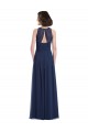Discount Chiffon High Neck Sleeveless Bridesmaid Dress with Pleats UK
