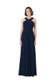 Discount Long Chiffon Bridesmaid Dress V-Neck Top UK