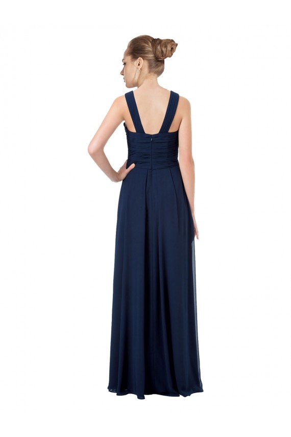 Discount Long Chiffon Bridesmaid Dress V-Neck Top UK