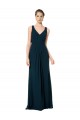 Discount Long Chiffon V-Neck Sleeveless Bridesmaid Dress with Large Keyhole Back UK