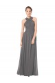 Discount Long Chiffon Halter Bridesmaid Dress Keyhole Back UK