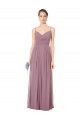 Discount V-Neck Spaghetti Strap Open Back Long Chiffon Bridesmaid Dress UK
