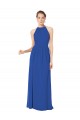 Discount Long Chiffon High-Neck Sleeveless Bridesmaid Dress UK