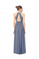 Discount Long Chiffon High-Neck Sleeveless Bridesmaid Dress UK