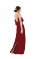 Discount Scoop Neck Chiffon Bridesmaid Dress with Spaghetti Straps and Low Back UK