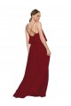 Discount Long Chiffon Bridesmaid Dress with Slim Straps and Open Back UK