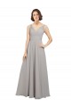 Discount Twist Shouder Full Chiffon Bridesmaids Dress with V-Neckline and V-Back UK