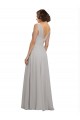 Discount Twist Shouder Full Chiffon Bridesmaids Dress with V-Neckline and V-Back UK