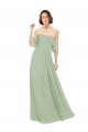 Discount Boho Chic Chiffon Bridesmaids Dress with Off the Shoulder Neckline UK
