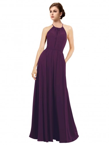 Discount Elegant Chiffon Bridesmaids Dress with Softly Draped Bodice UK