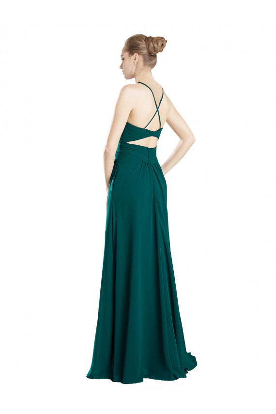 Discount Sexy Chiffon Bridesmaid Dress with Deep V-Neckline UK