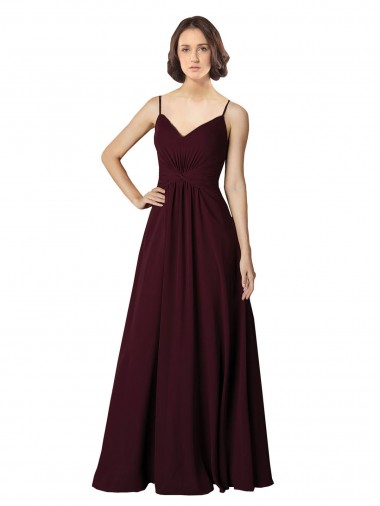 Discount V-Neck Chiffon Bridesmaid Dress with Twist Front Bodice UK