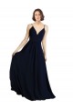 Discount Simple Chiffon Bridesmaid Dress with Deep V-Neckline UK