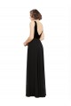 Discount Stretch Velvet and Chiffon Bridesmaids Dress with V-Neckline UK