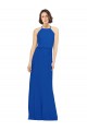 Discount Long Jewel Neckline Chiffon Bridesmaids Dress wit Chiffon Tie Sash UK